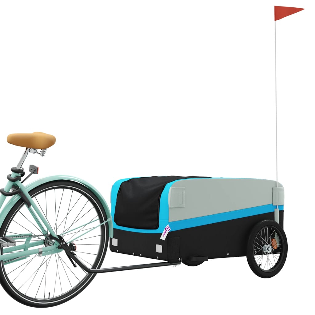 Bike Trailer Black and Blue 45 kg Iron