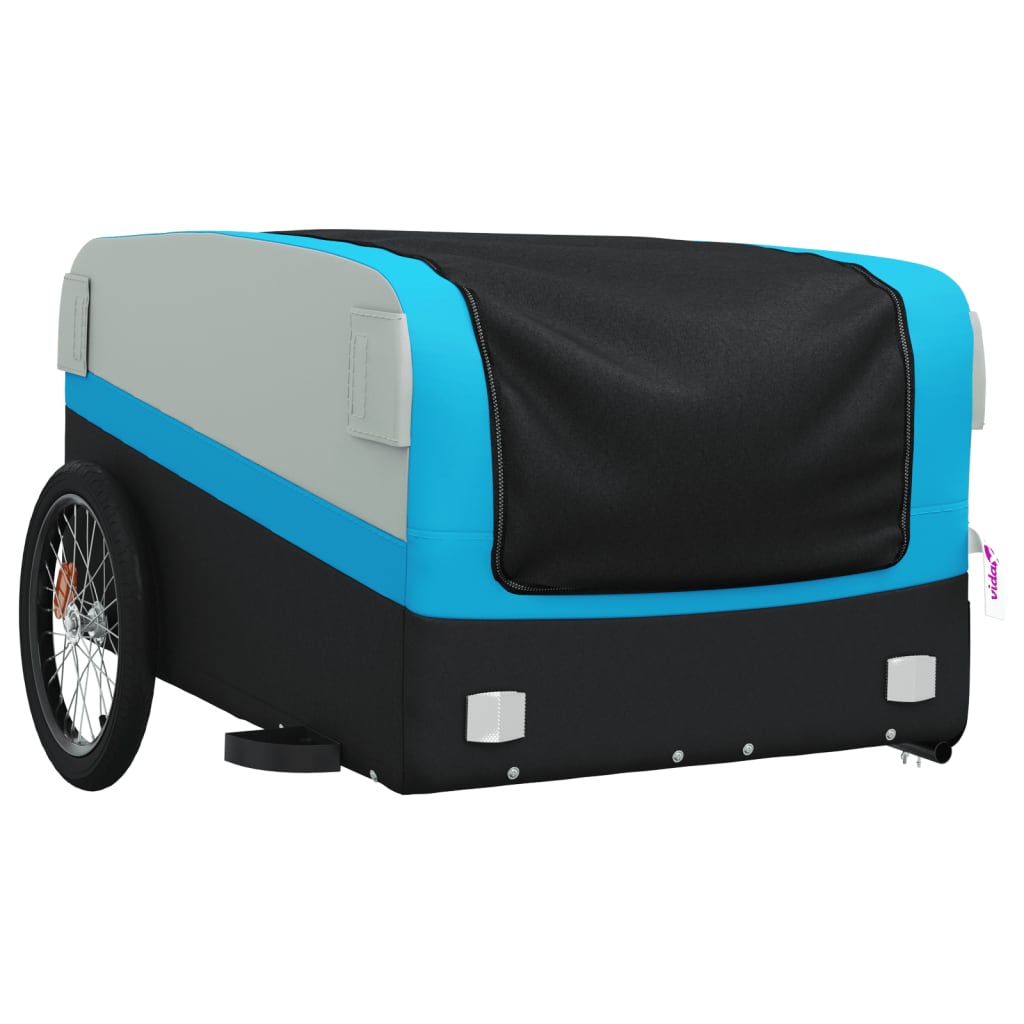 Bike Trailer Black and Blue 45 kg Iron