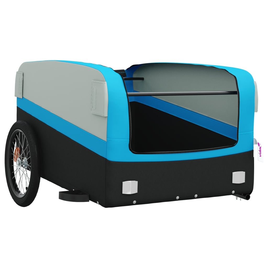 Bike Trailer Black and Blue 45 kg Iron