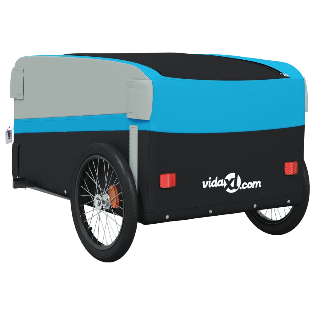 Bike Trailer Black and Blue 45 kg Iron