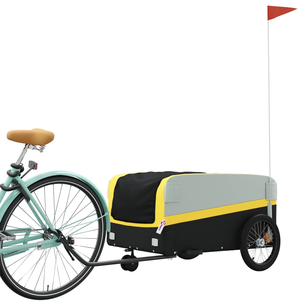 Bike Trailer Black and Yellow 45 kg Iron