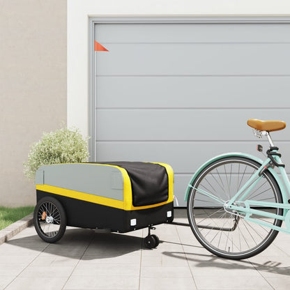 Bike Trailer Black and Yellow 45 kg Iron