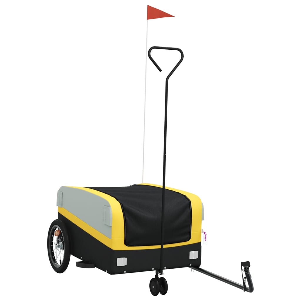 Bike Trailer Black and Yellow 45 kg Iron