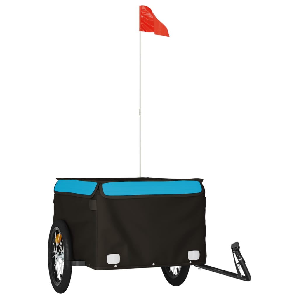 Bike Trailer Black and Blue 45 kg Iron