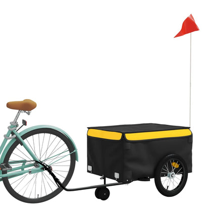 Bike Trailer Black and Yellow 45 kg Iron