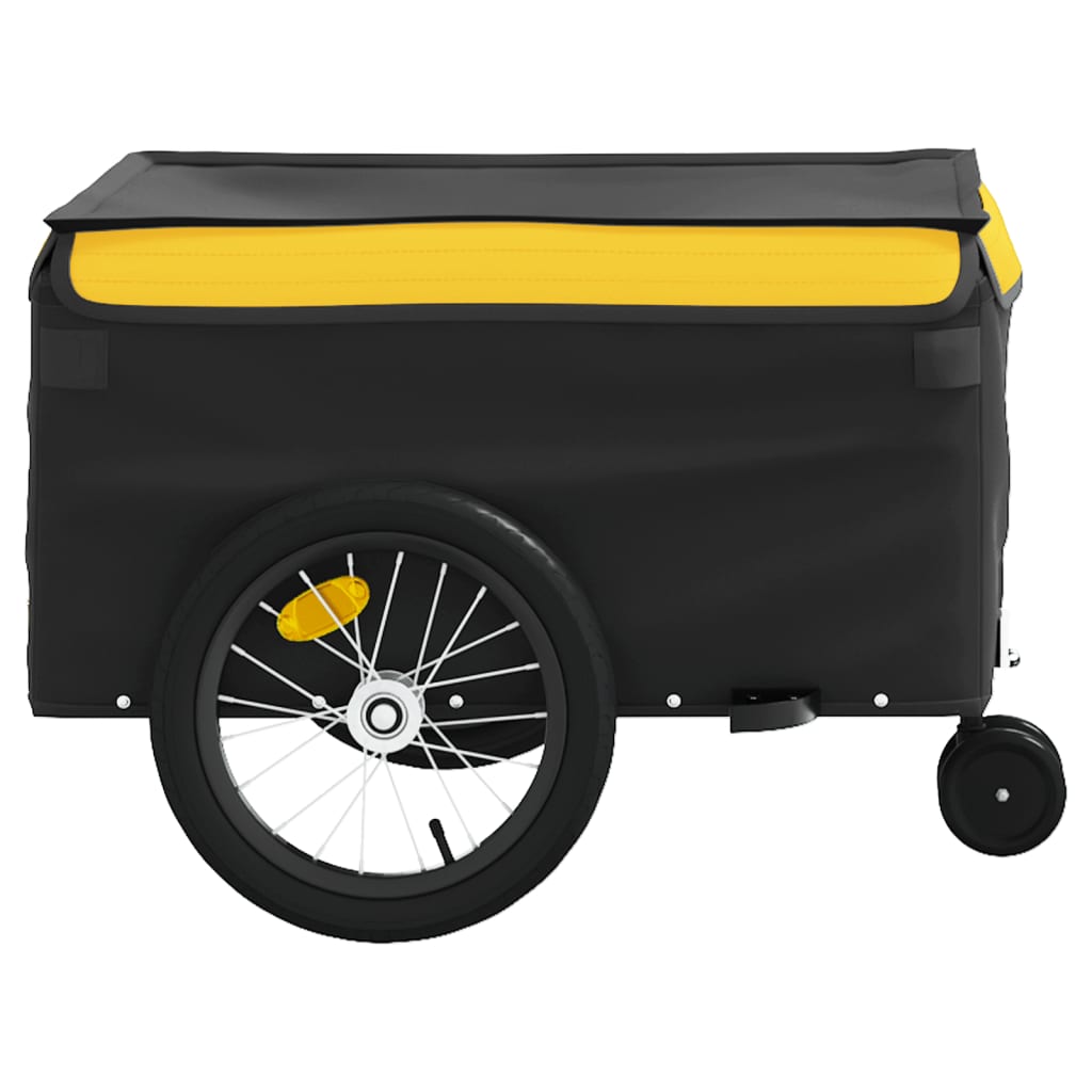 Bike Trailer Black and Yellow 45 kg Iron