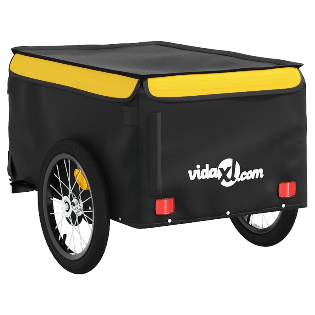 Bike Trailer Black and Yellow 45 kg Iron