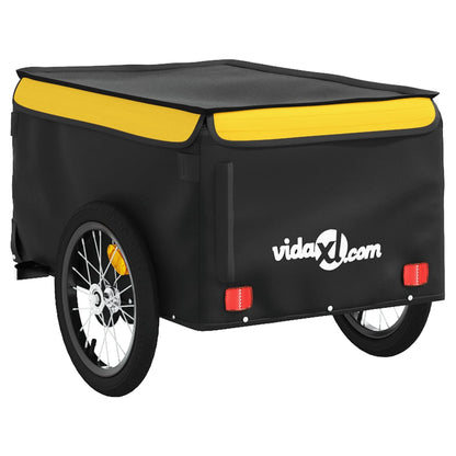 Bike Trailer Black and Yellow 45 kg Iron