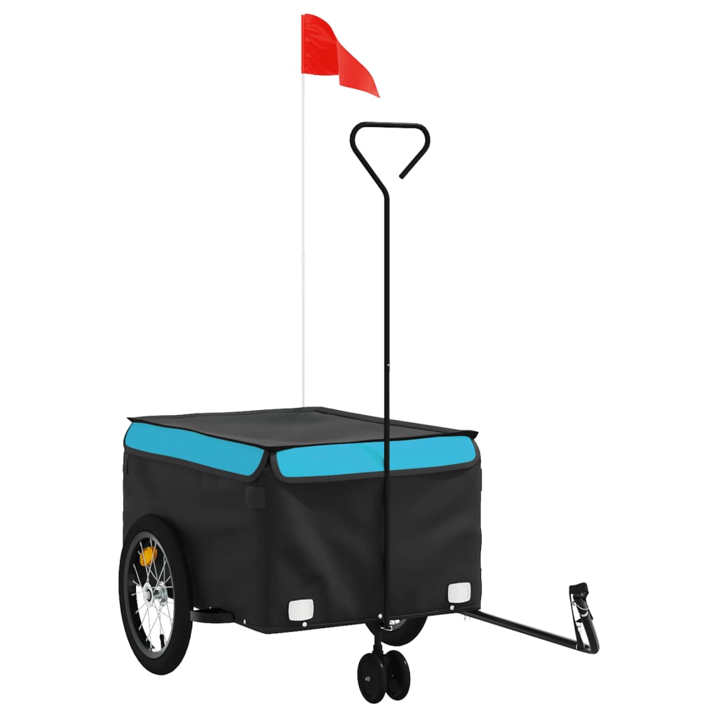 Bike Trailer Black and Blue 45 kg Iron