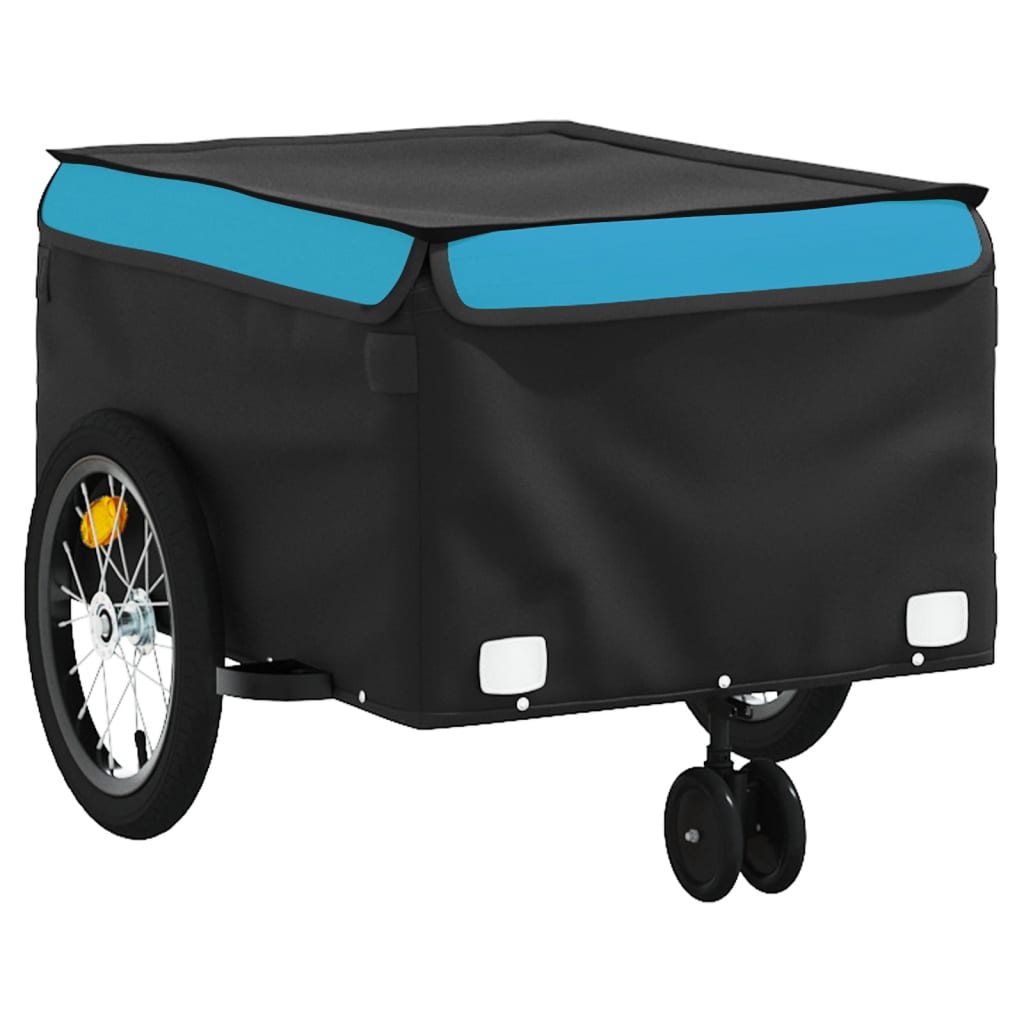 Bike Trailer Black and Blue 45 kg Iron