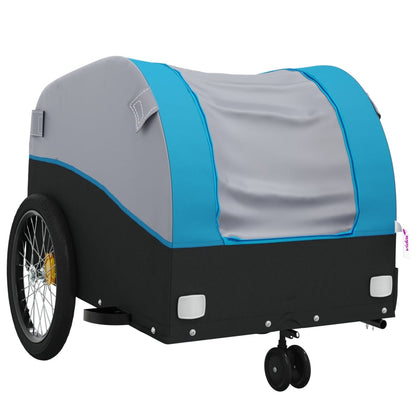 Bike Trailer Black and Blue 30 kg Iron