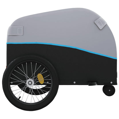 Bike Trailer Black and Blue 30 kg Iron