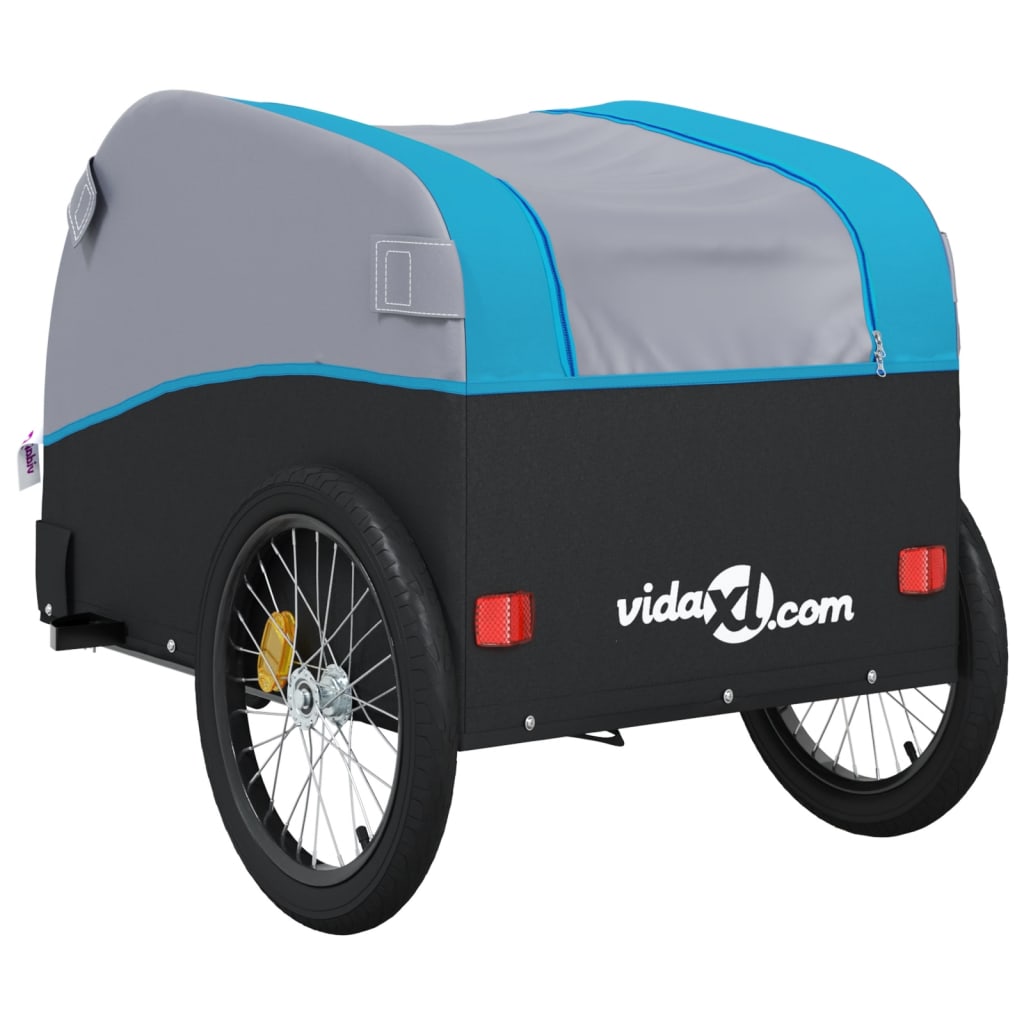 Bike Trailer Black and Blue 30 kg Iron