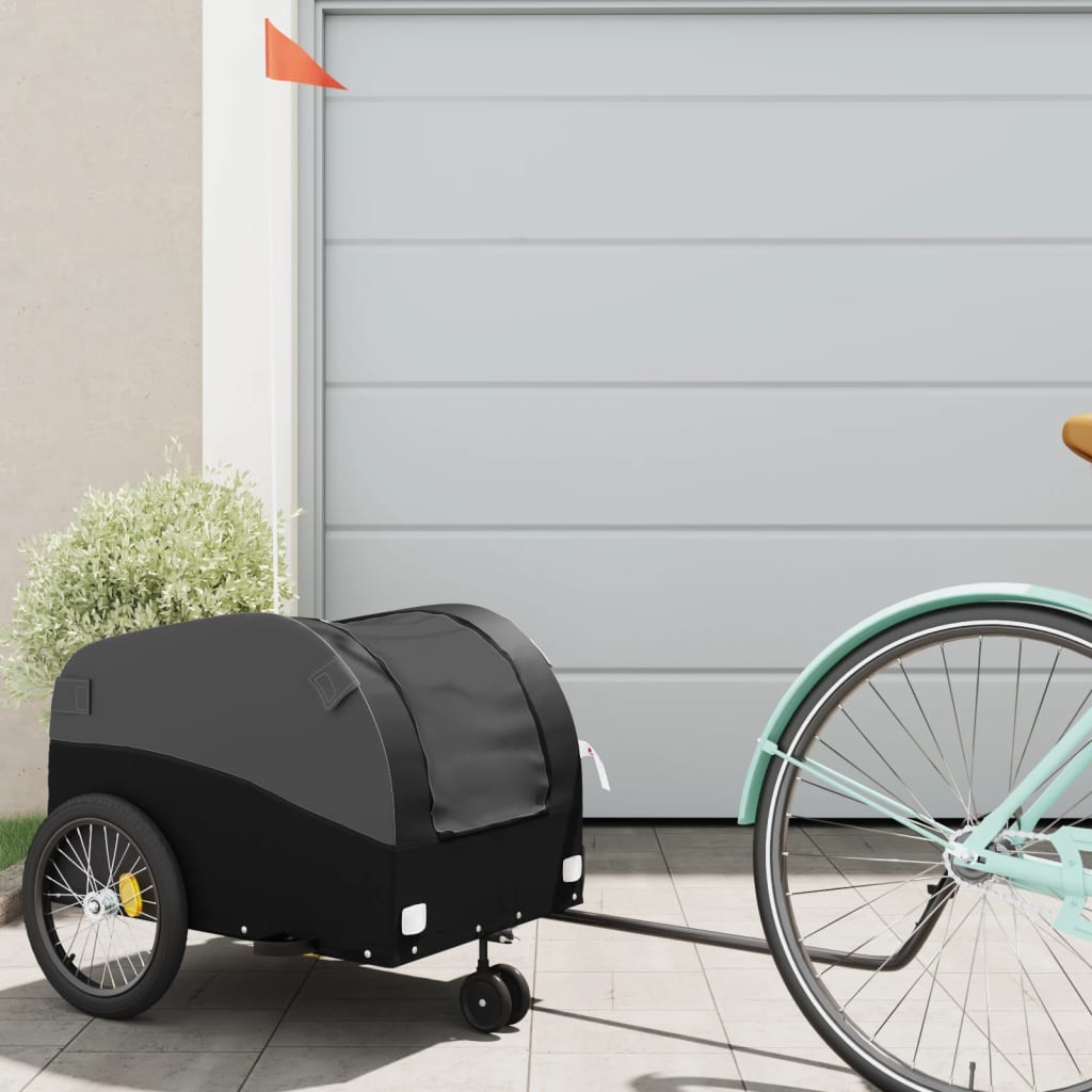 Bike Trailer Black 30 kg Iron