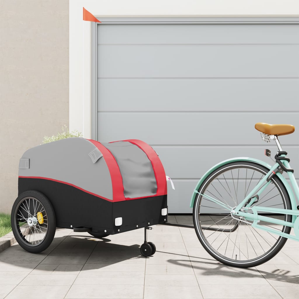 Bike Trailer Black and Red 45 kg Iron