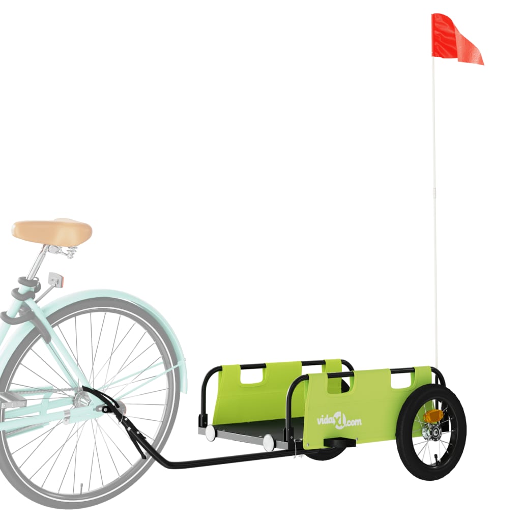 Bike Trailer Green Oxford Fabric and Iron