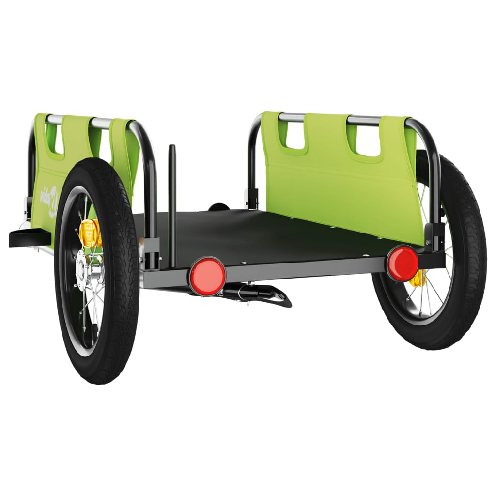 Bike Trailer Green Oxford Fabric and Iron