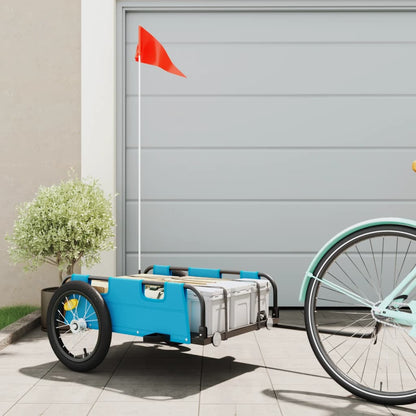 Bike Trailer Blue Oxford Fabric and Iron