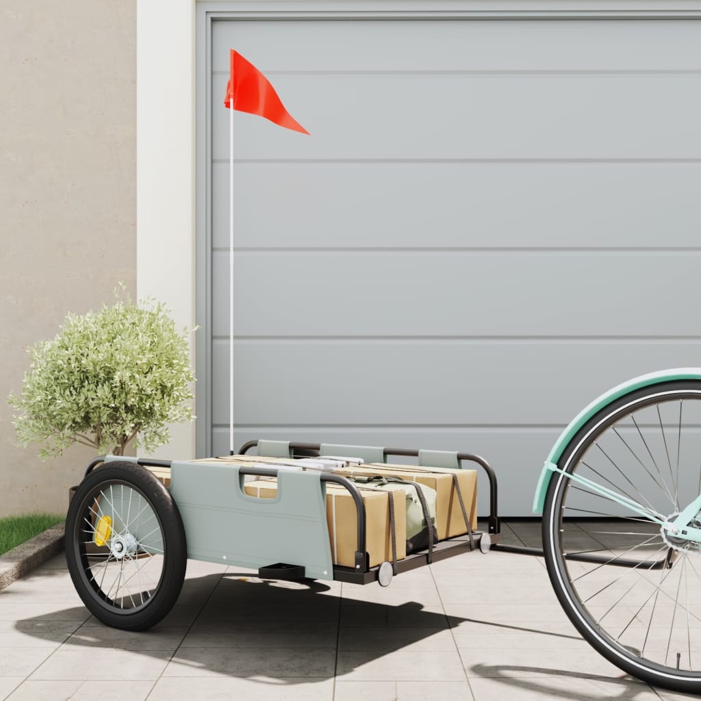 Bike Trailer Grey Oxford Fabric and Iron