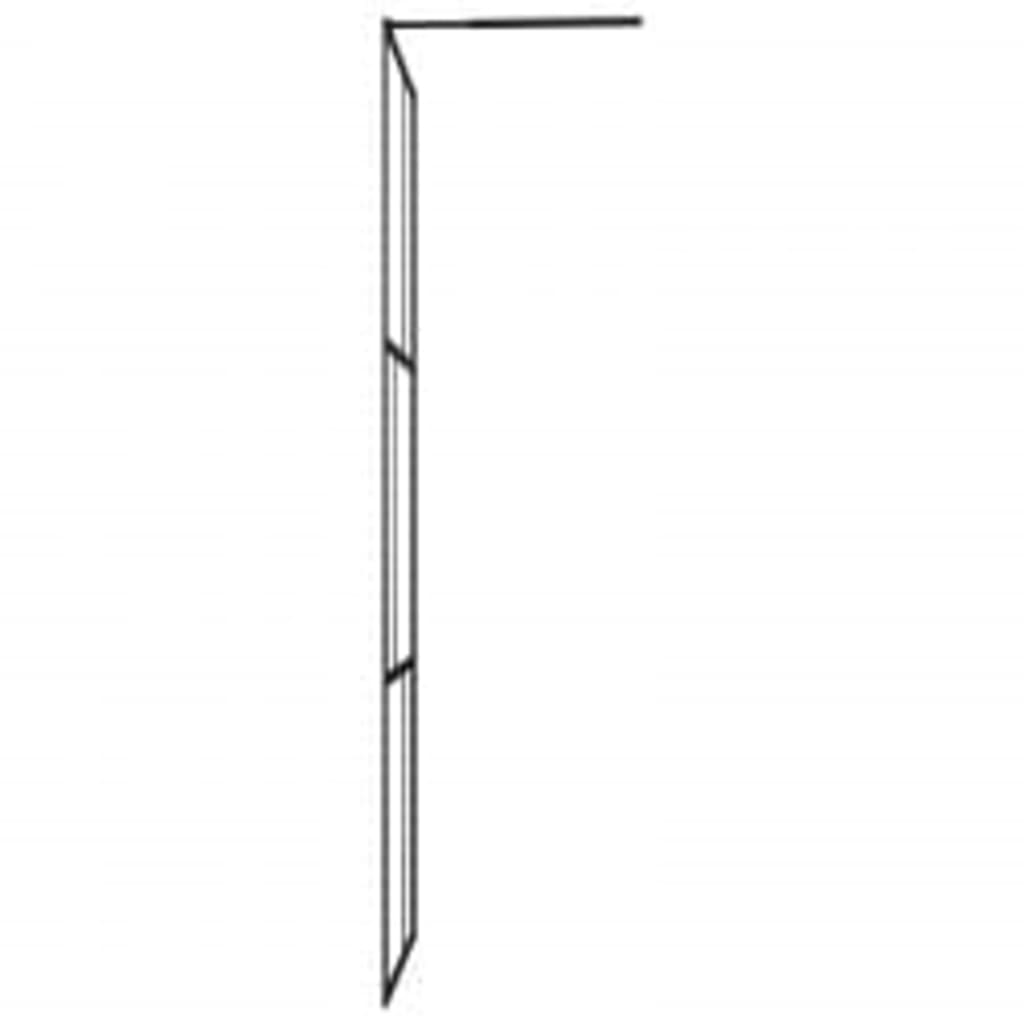 Walk-in Shower Wall with Shelf Black 80x195 cm ESG Glass&Aluminium