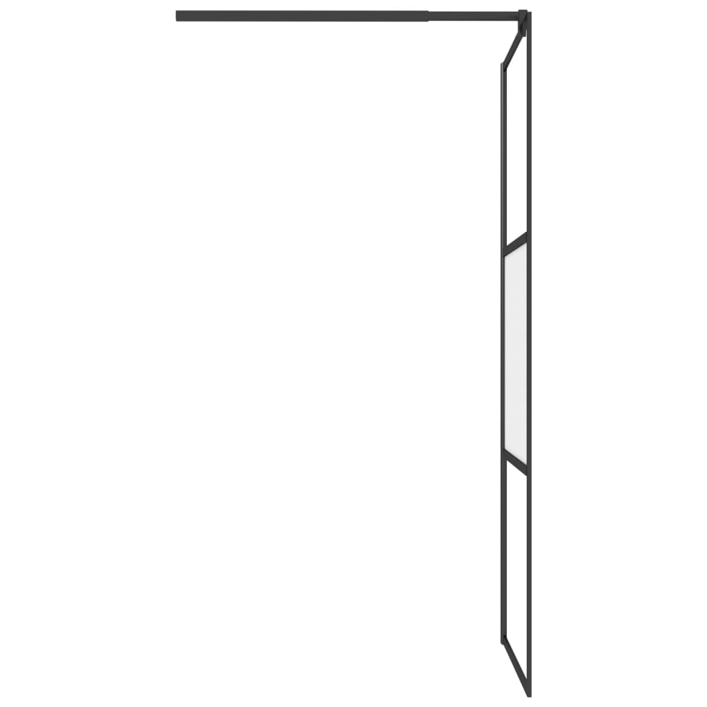 Walk-in Shower Wall with Shelf Black 80x195 cm ESG Glass&Aluminium