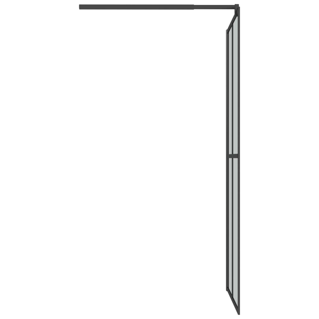 Walk-in Shower Wall with Shelf Black 80x195cm ESG Glass&Aluminium