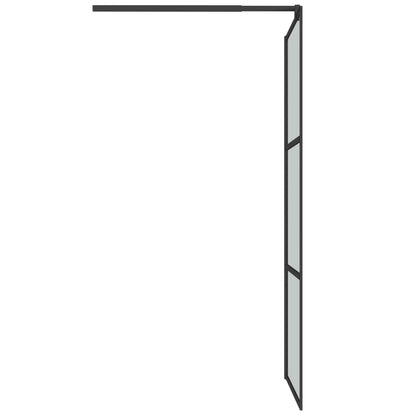 Walk-in Shower Wall with Shelf Black 80x195cm ESG Glass&Aluminium