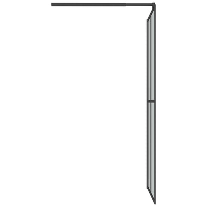 Walk-in Shower Wall with Shelf Black 100x195 cm ESG Glass&Aluminium