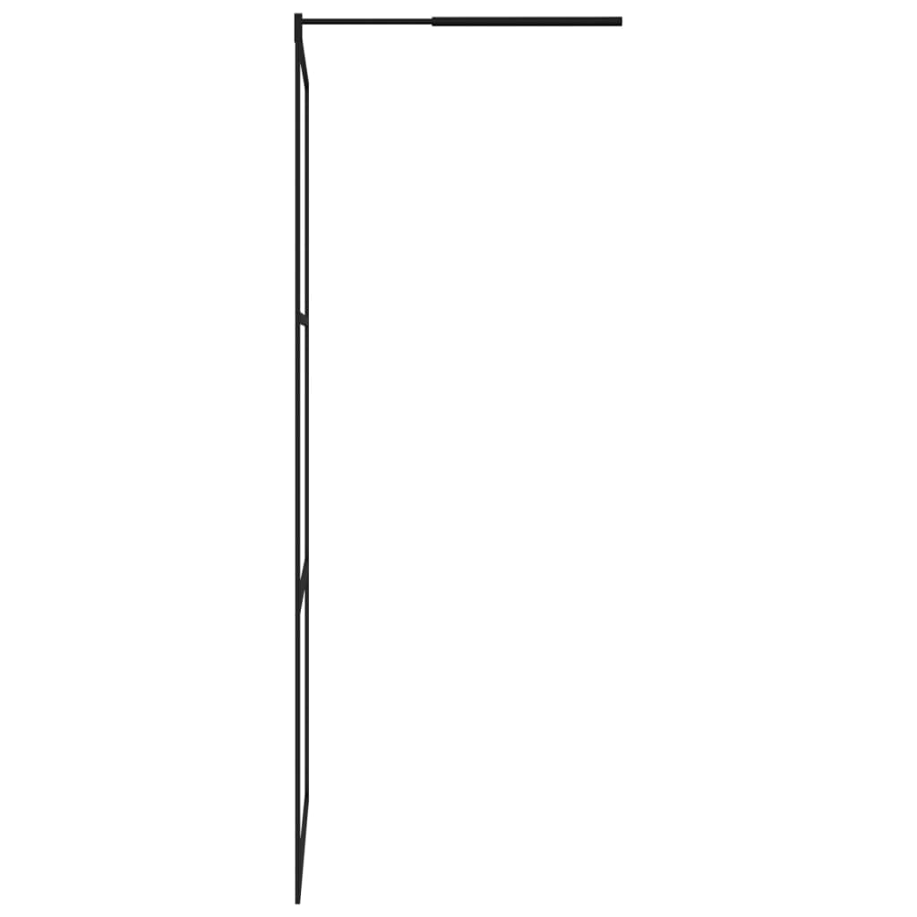 Walk-in Shower Wall with Shelf Black 115x195 cm ESG Glass&Aluminium