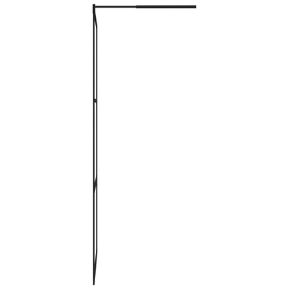 Walk-in Shower Wall with Shelf Black 115x195 cm ESG Glass&Aluminium