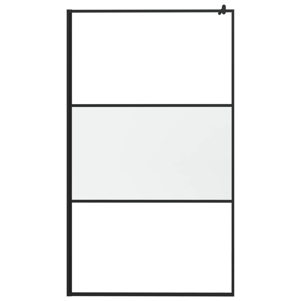 Walk-in Shower Wall with Shelf Black 115x195 cm ESG Glass&Aluminium