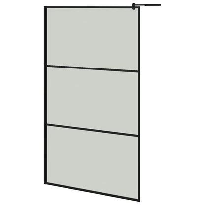 Walk-in Shower Wall with Shelf Black 115x195 cm ESG Glass&Aluminium