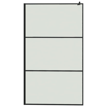 Walk-in Shower Wall with Shelf Black 115x195 cm ESG Glass&Aluminium