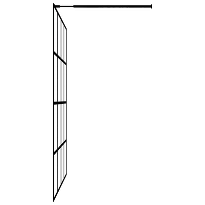 Walk-in Shower Wall with Shelf Black 118x190 cm ESG Glass&Aluminium