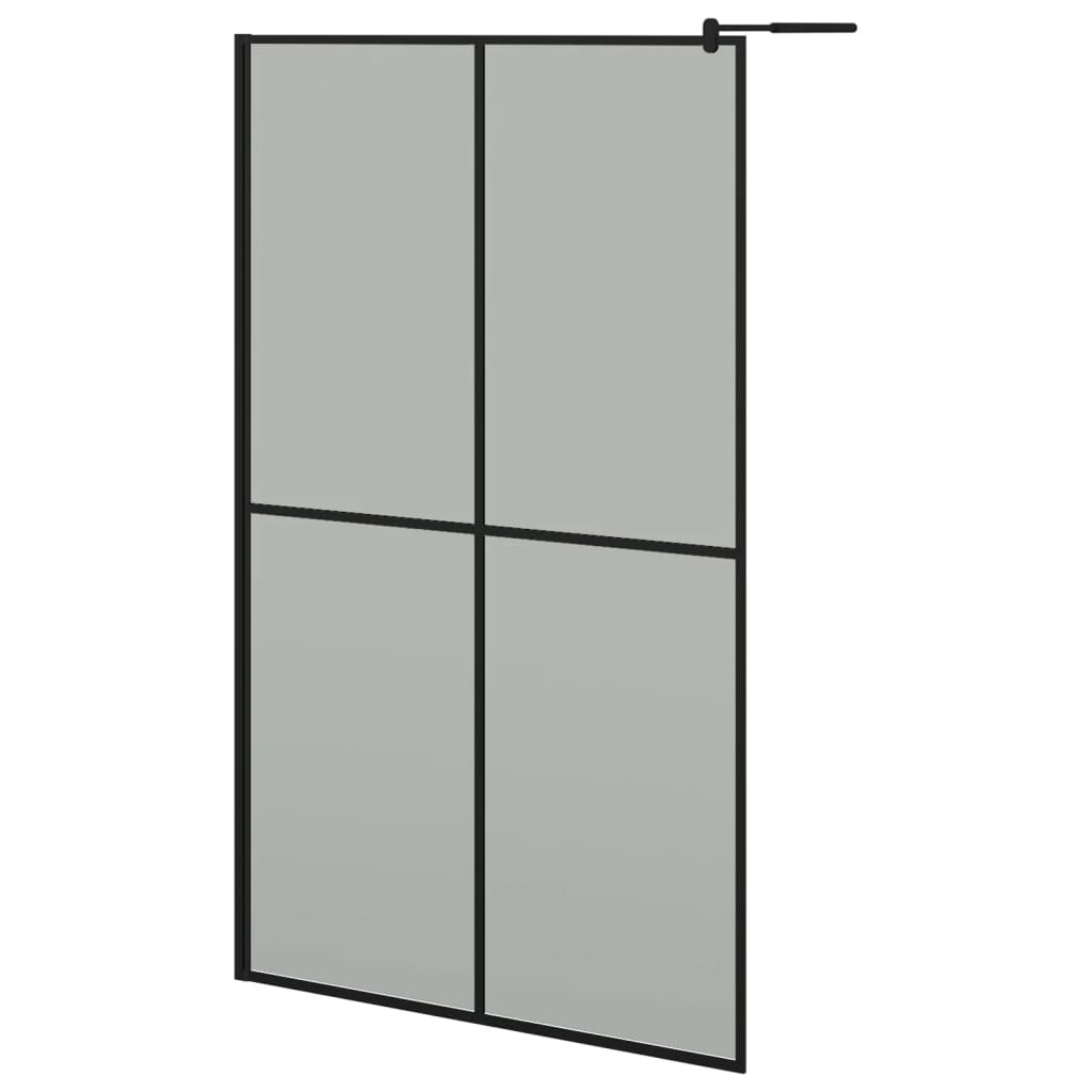 Walk-in Shower Wall with Shelf Black 118x190 cm ESG Glass&Aluminium