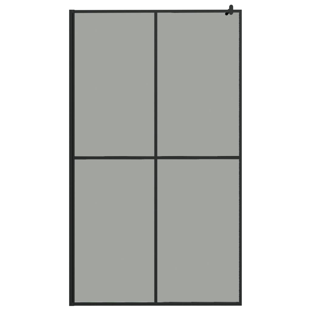 Walk-in Shower Wall with Shelf Black 118x190 cm ESG Glass&Aluminium