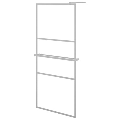 Walk-in Shower Wall with Shelf 80x195 cm ESG Glass&Aluminium