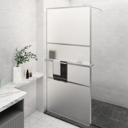 Walk-in Shower Wall with Shelf Chrome 80x195 cm ESG Glass&Aluminium