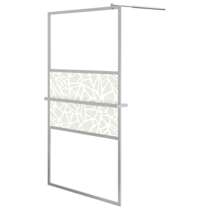 Walk-in Shower Wall with Shelf Chrome 115x195 cm ESG Glass&Aluminium