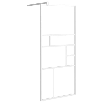 Walk-in Shower Wall with Shelf White 90x195 cm ESG Glass&Aluminium