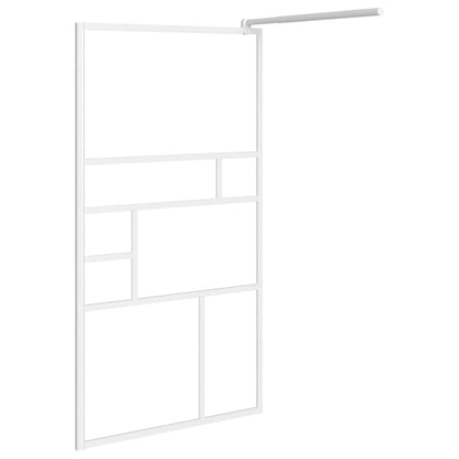 Walk-in Shower Wall with Shelf White 90x195 cm ESG Glass&Aluminium