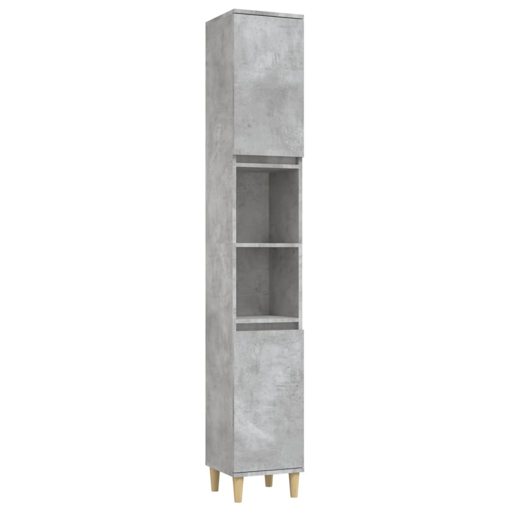 3 Piece Bathroom Cabinet Set Concrete Grey Engineered Wood