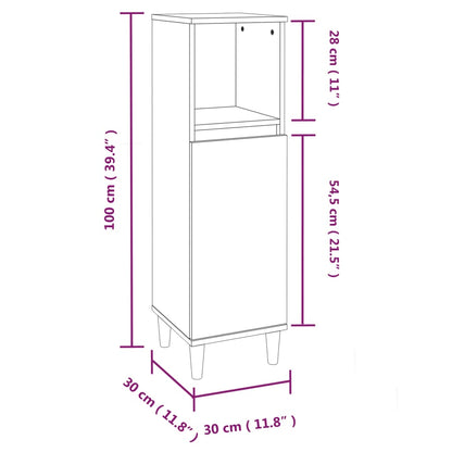 3 Piece Bathroom Cabinet Set Smoked Oak Engineered Wood