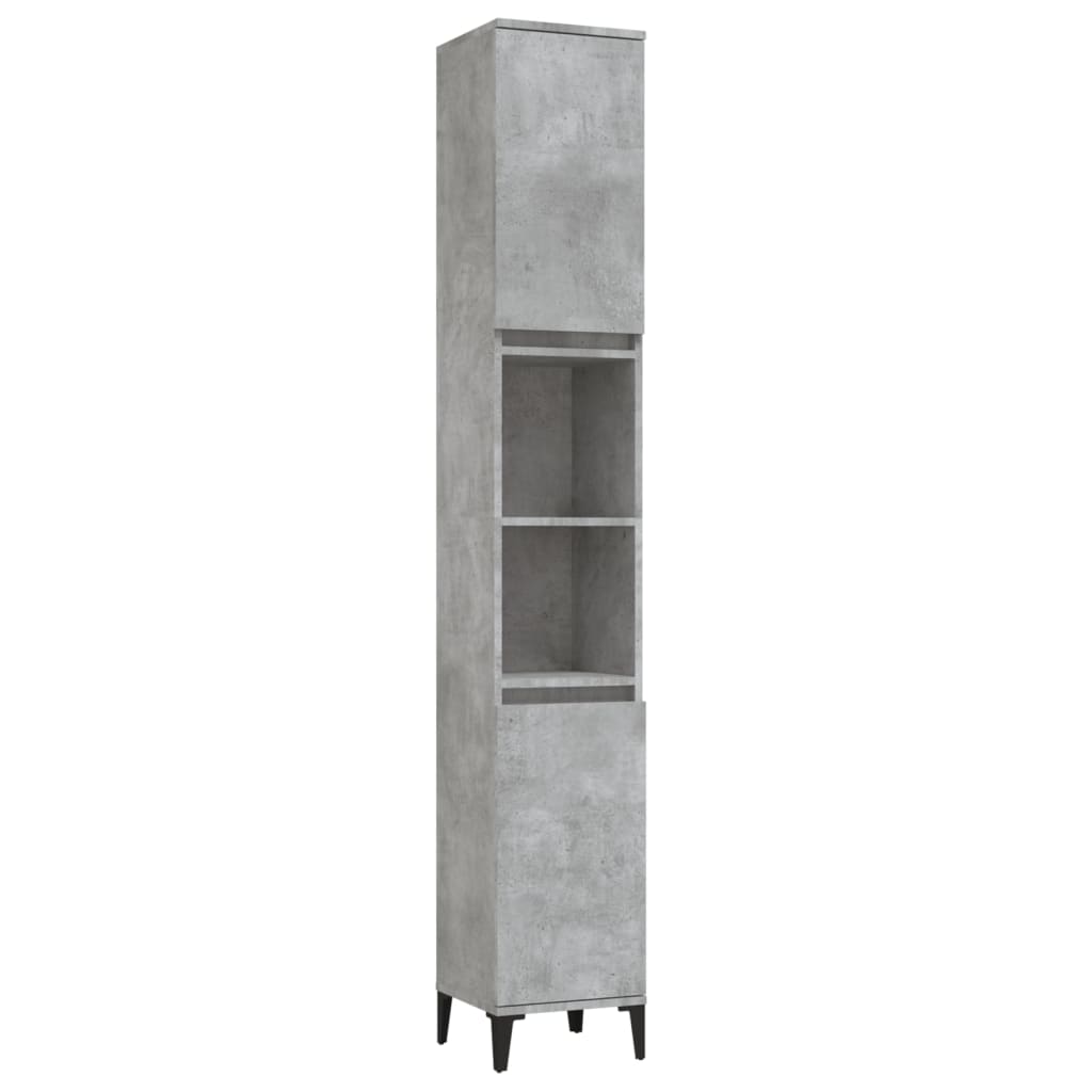 3 Piece Bathroom Cabinet Set Concrete Grey Engineered Wood