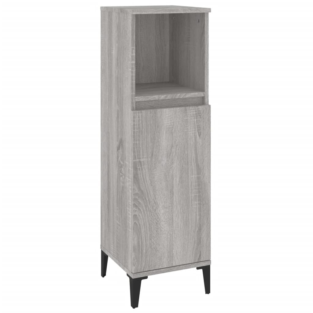 3 Piece Bathroom Cabinet Set Grey Sonoma Engineered Wood