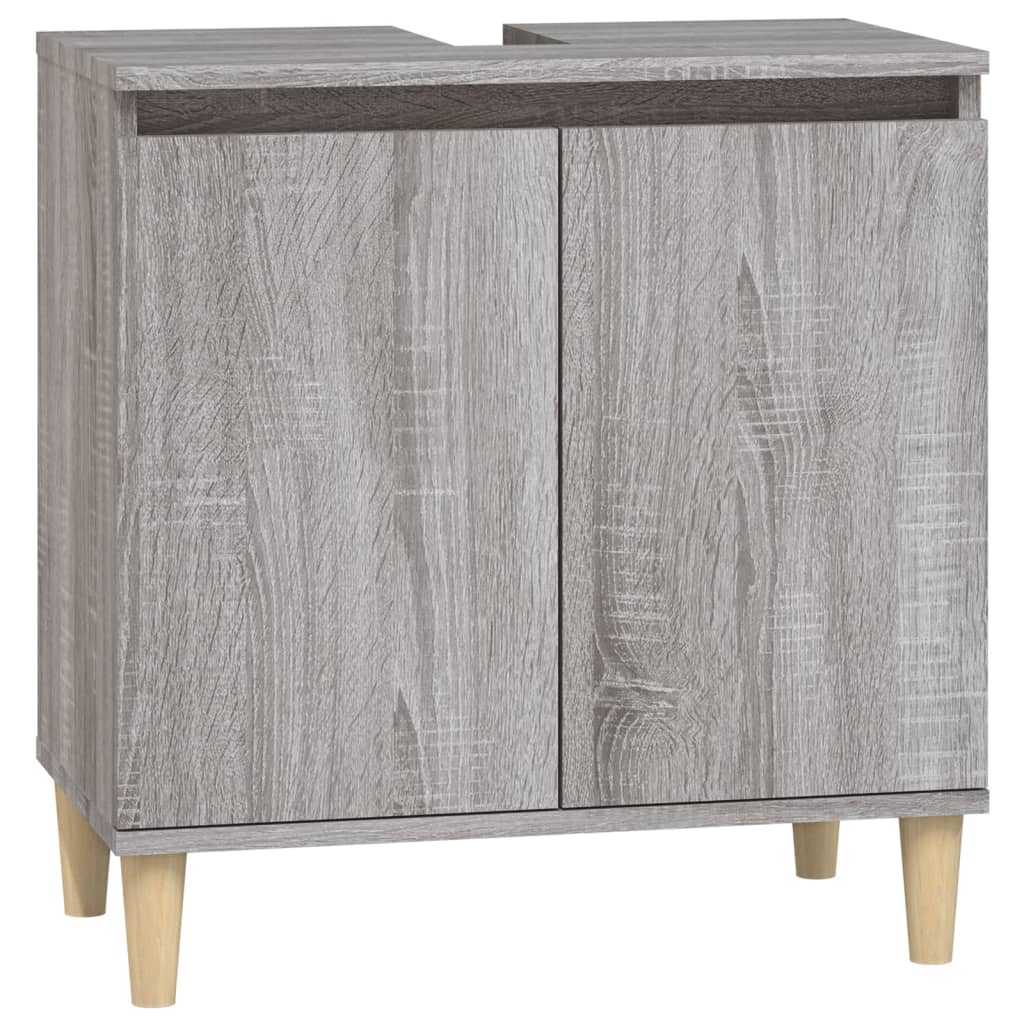 3 Piece Bathroom Furniture Set Grey Sonoma Engineered Wood