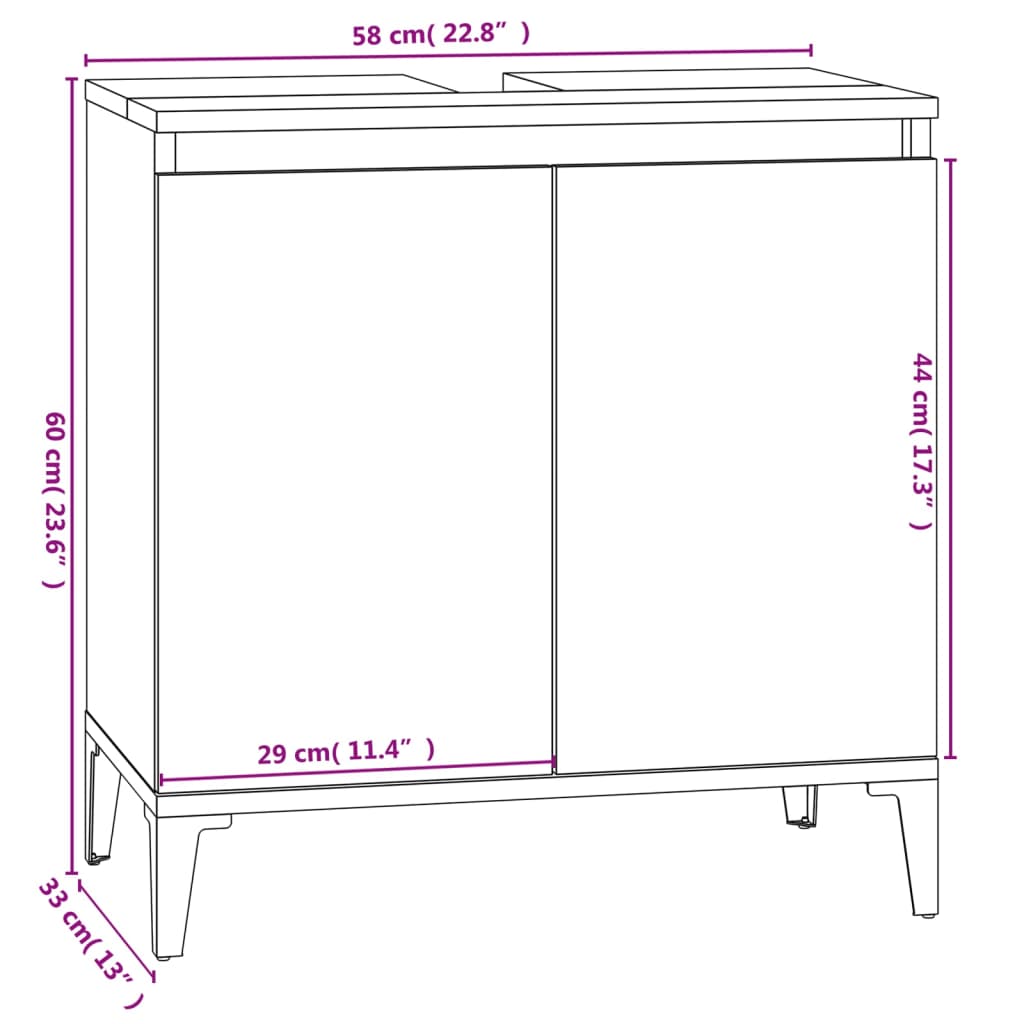 3 Piece Bathroom Furniture Set White Engineered Wood