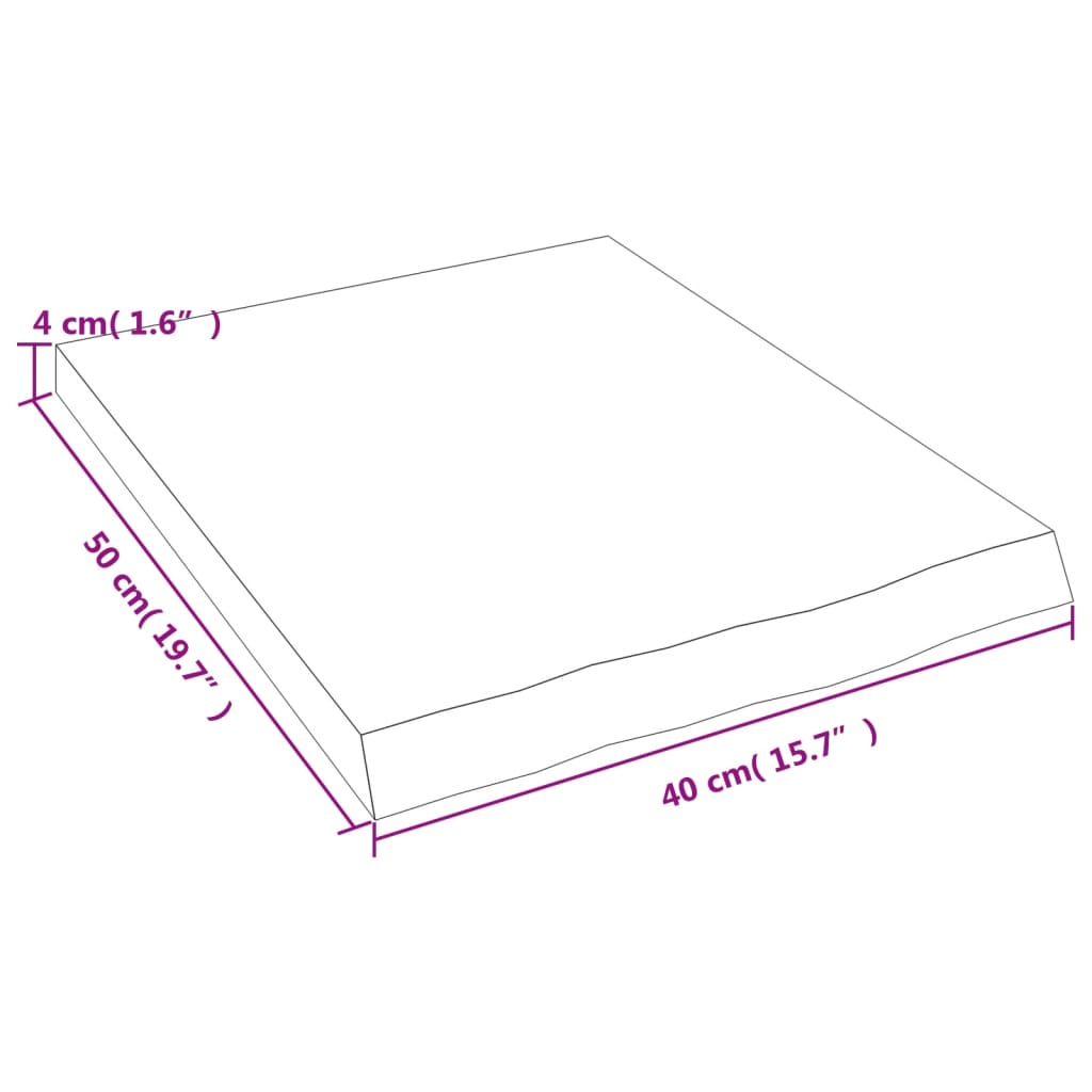 Bathroom Countertop 40x50x(2-4) cm Untreated Solid Wood