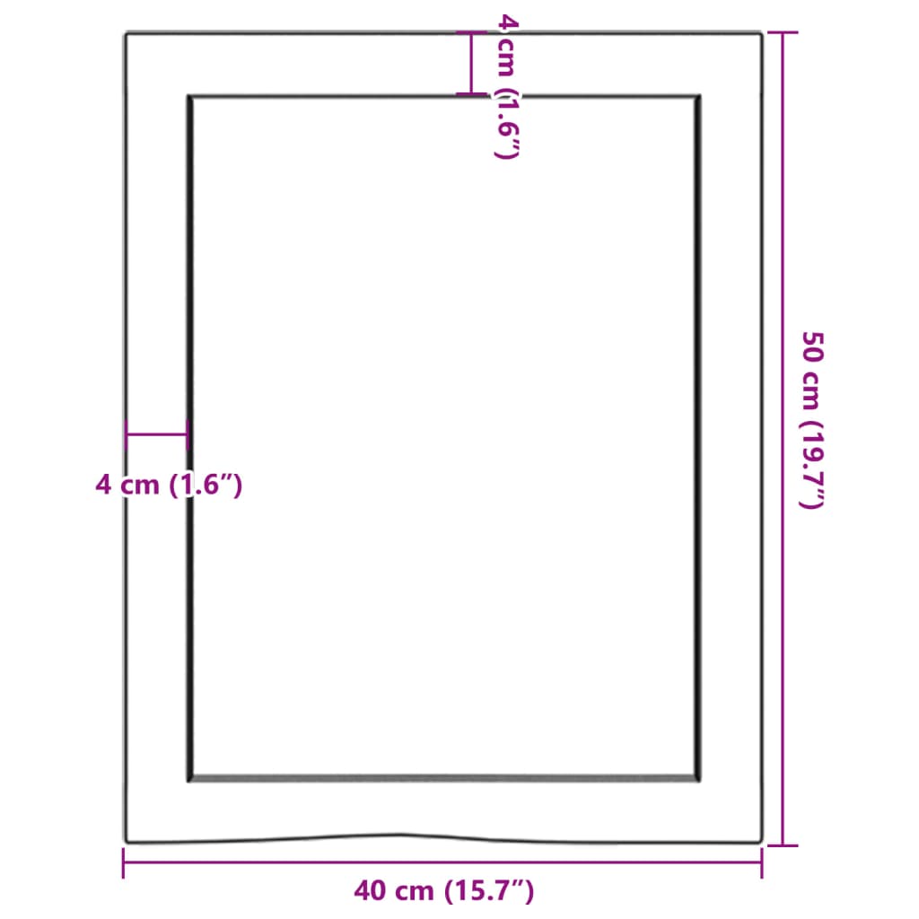 Bathroom Countertop 40x50x(2-4) cm Untreated Solid Wood