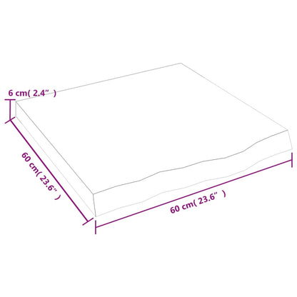 Bathroom Countertop 60x60x(2-6) cm Untreated Solid Wood